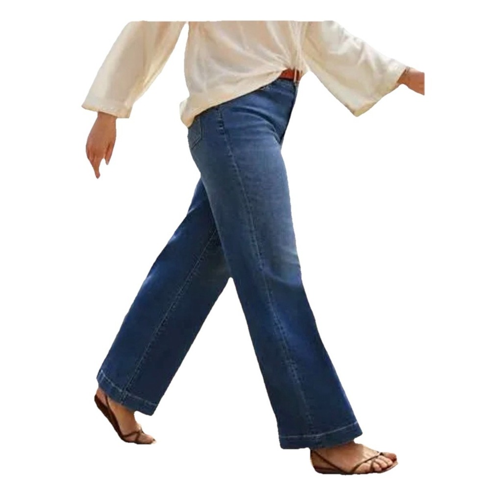 GAP Jeans Womens Size 29/ 8P Trouser High Rise Wide Leg Denim Boho